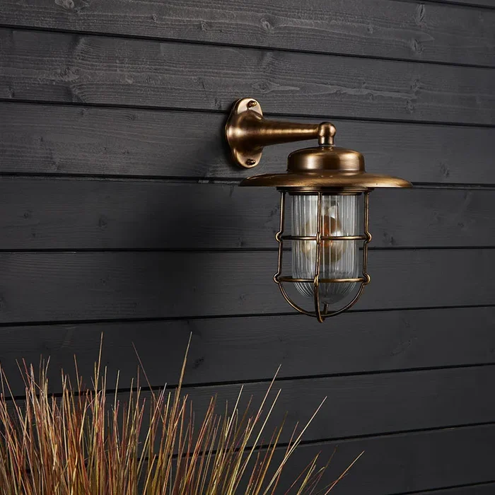 Westport Coastal Beam Outdoor Wall Light – Oxidised Brass