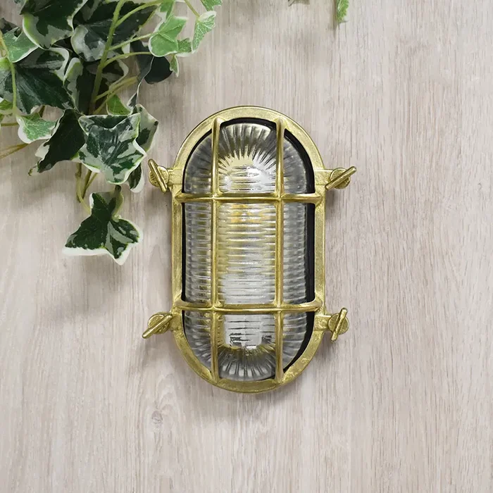 Westport Coastal Board Outdoor Flush Wall Light – Brass