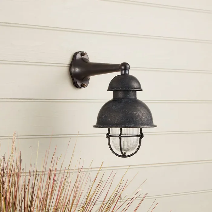 Westport Coastal Margate Outdoor Wall Light – Oxidised Black
