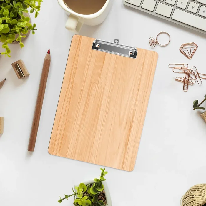 Wooden A4 Size Clipboard Metal Clip For School Office Work ~5279